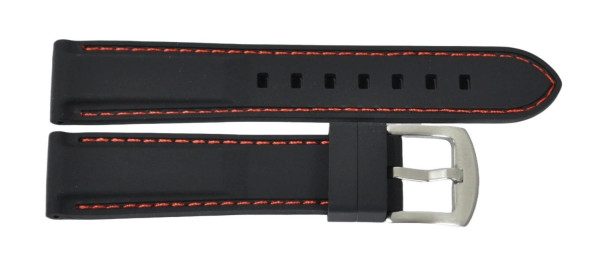 Silikonski kaiš 22mm Crna boja (sa crvenim štepom) SK22.05