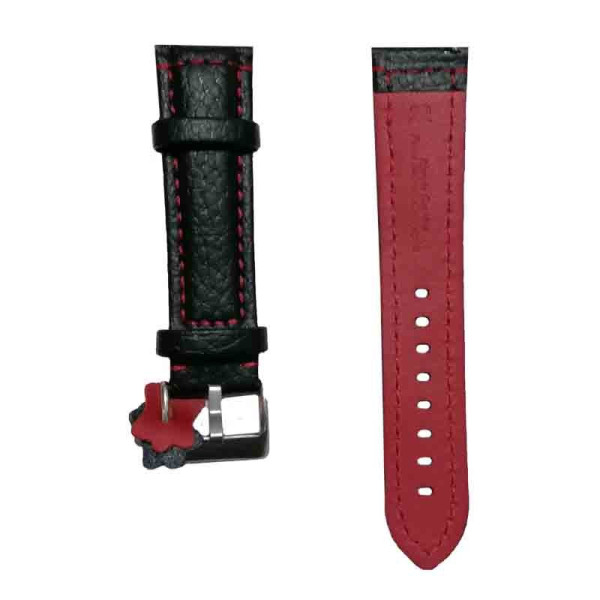 Kožni kaiš Diloy 22mm DIL394.1.6 Crni sa crvenim štepom