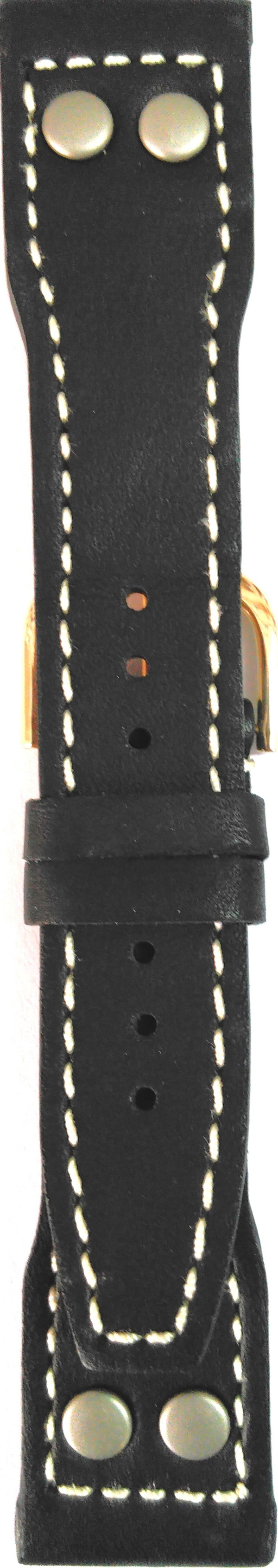 Kožni kaiš 22mm Crna boja 22.158