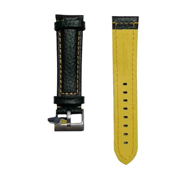 Kožni kaiš Diloy 22mm DIL394.1.10 Crni sa žutim štepom