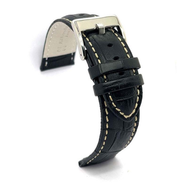 Kožni kaiš Diloy 22mm DIL378.1 Crna boja