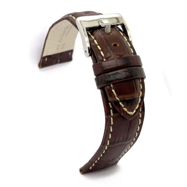 Kožni kaiš Diloy 18mm DIL378.2 Tamno braon boja